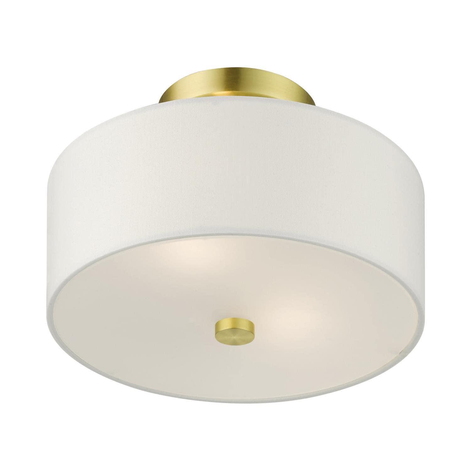 Livex Lighting Meridian 2 - Light Semi-Flush Mount in  Satin Brass