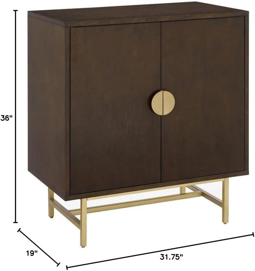 Blair Bar Cabinet Dark Brown/Gold - Crosley