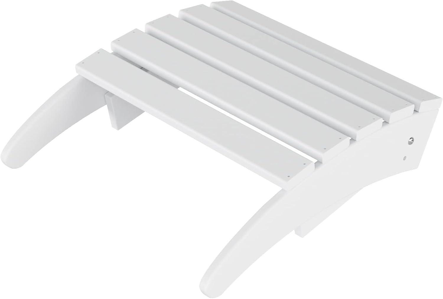 WestinTrends All-Weather Outdoor Patio Poly Adirondack Ottoman Footrest, White
