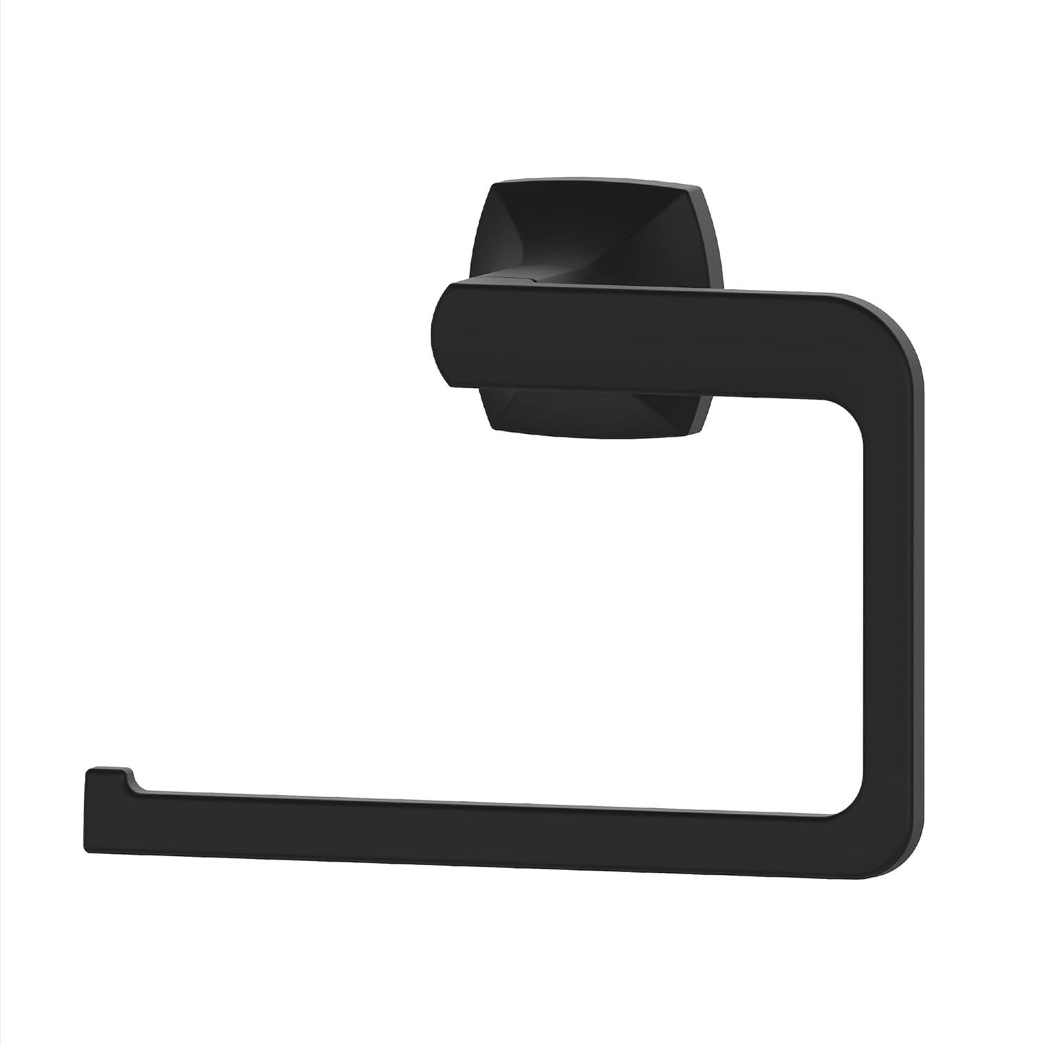 Matte Black Wall-Mounted Metal Towel Ring