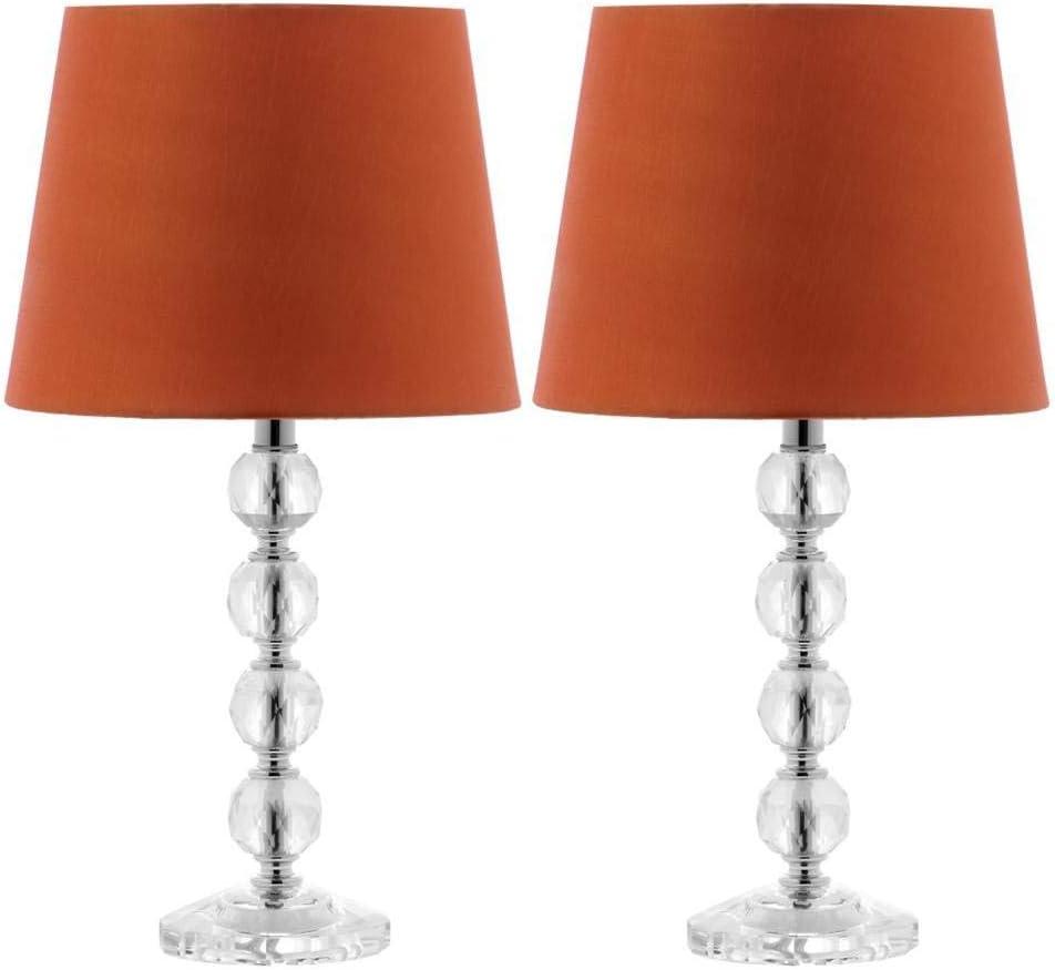 Nola Stacked Crystal Ball Lamp (Set of 2) - 16 Inch Height - LIT4123 - Clear/Orange - Safavieh