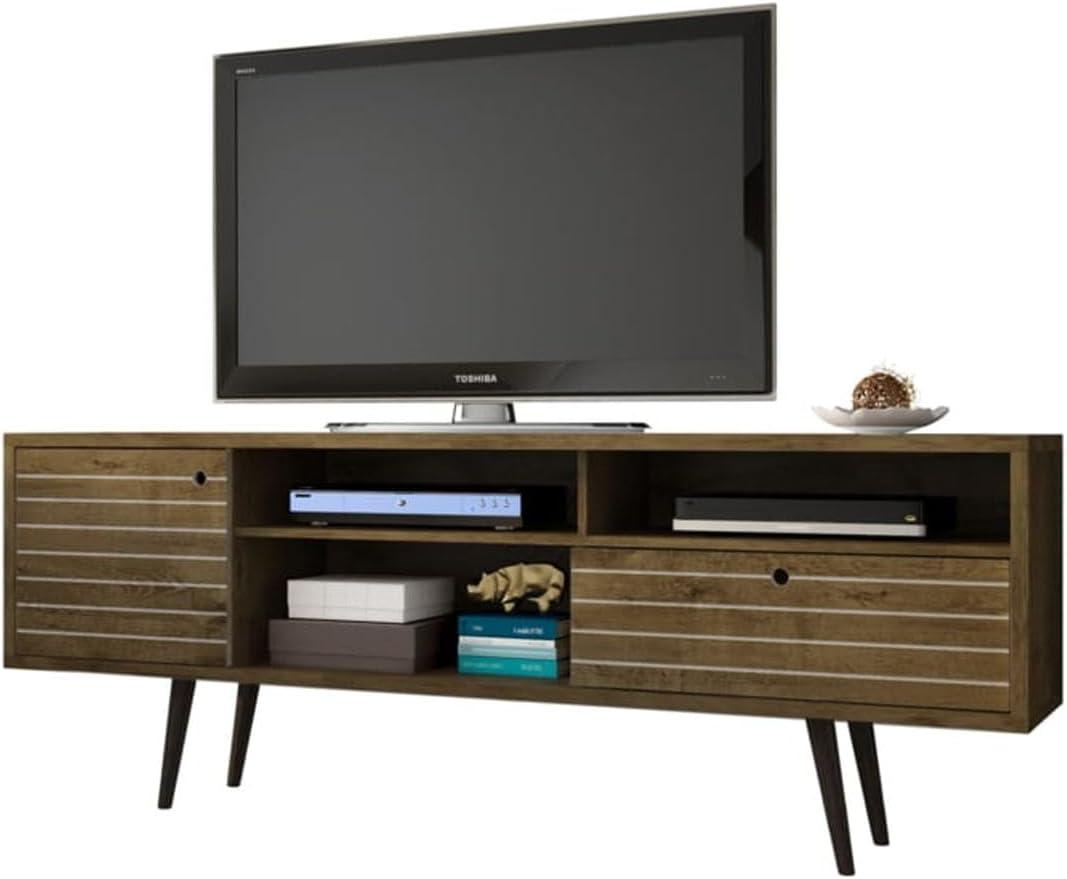 Liberty Rustic Brown Mid-Century Modern TV Stand with Storage