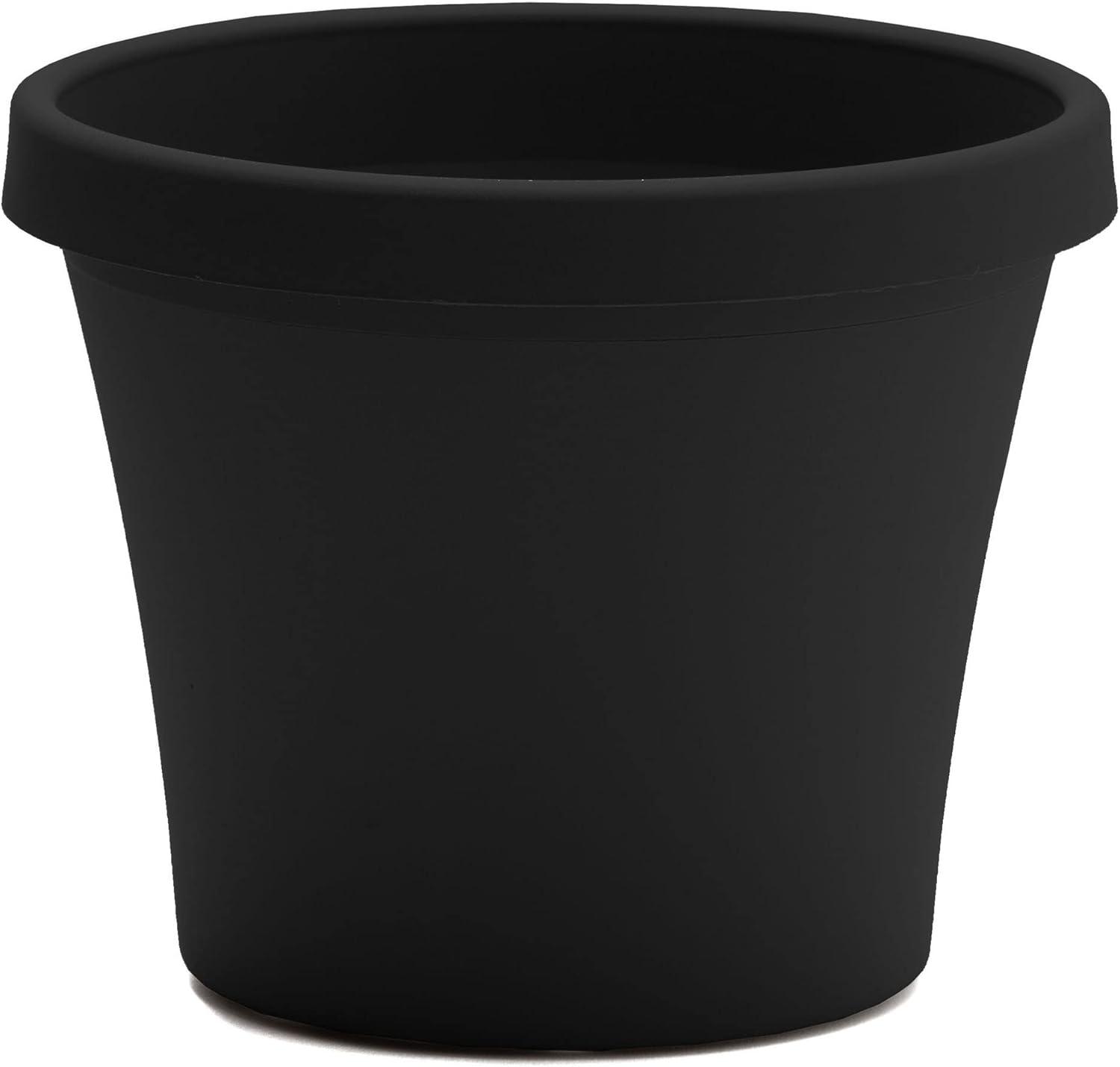 Bloem 14-in Terra Round Resin Planter - Black (Saucer Not Included)