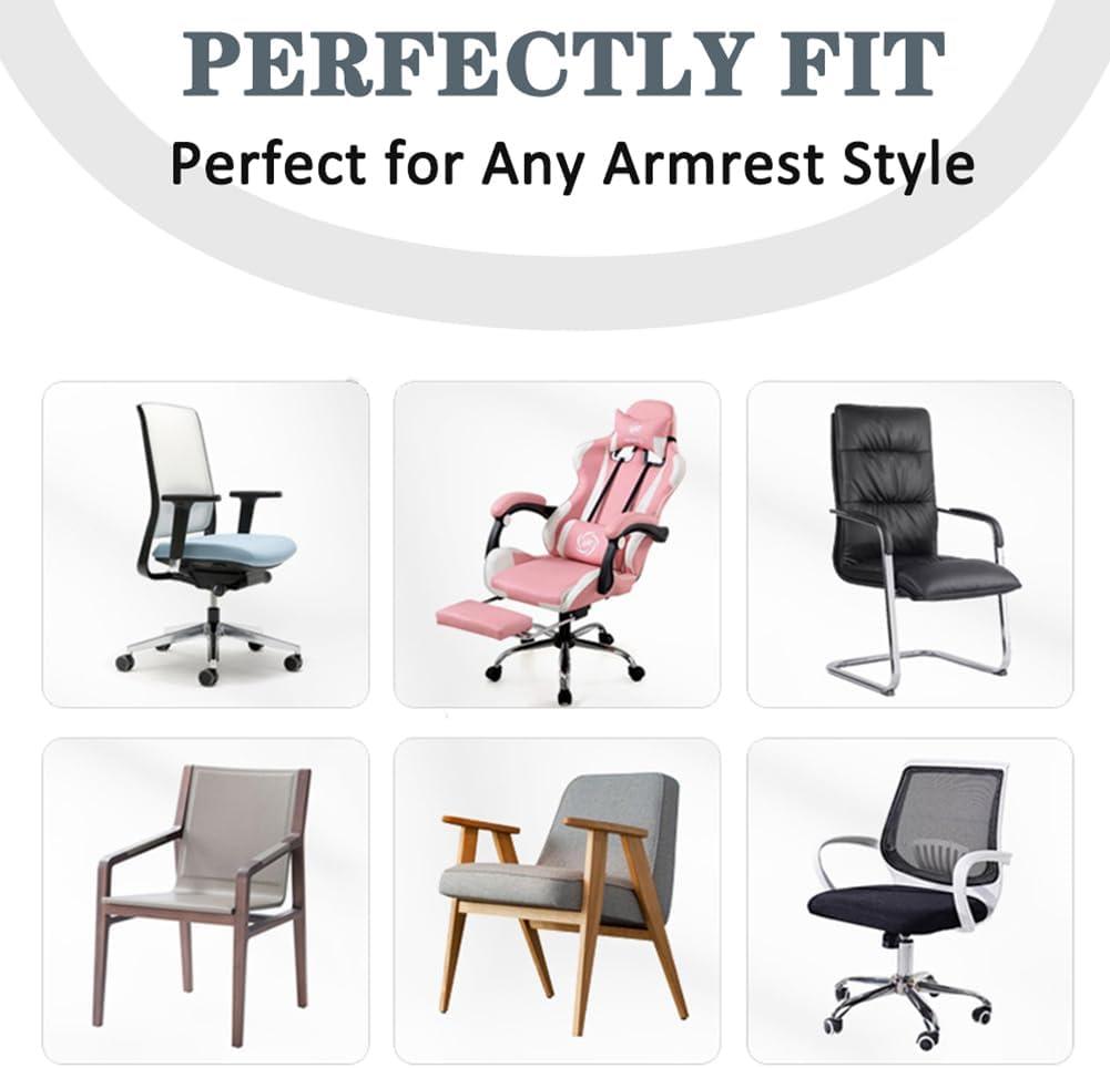 2 Pack Office Chair Armrest Pads Covers,Arm Rest Pad with Memory Foam Elbow Pillow for Forearm Pressure Relief, Arm Rest Covers for Office Chairs, Wheelchair, Comfy Gaming Chair (Pink)