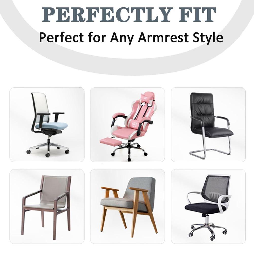 2 Pack Office Chair Armrest Pads Covers,Arm Rest Pad with Memory Foam Elbow Pillow for Forearm Pressure Relief, Arm Rest Covers for Office Chairs, Wheelchair, Comfy Gaming Chair (Pink)