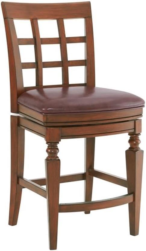 Napa Solid Rubber Wood Counter Height Swivel Stool With Back