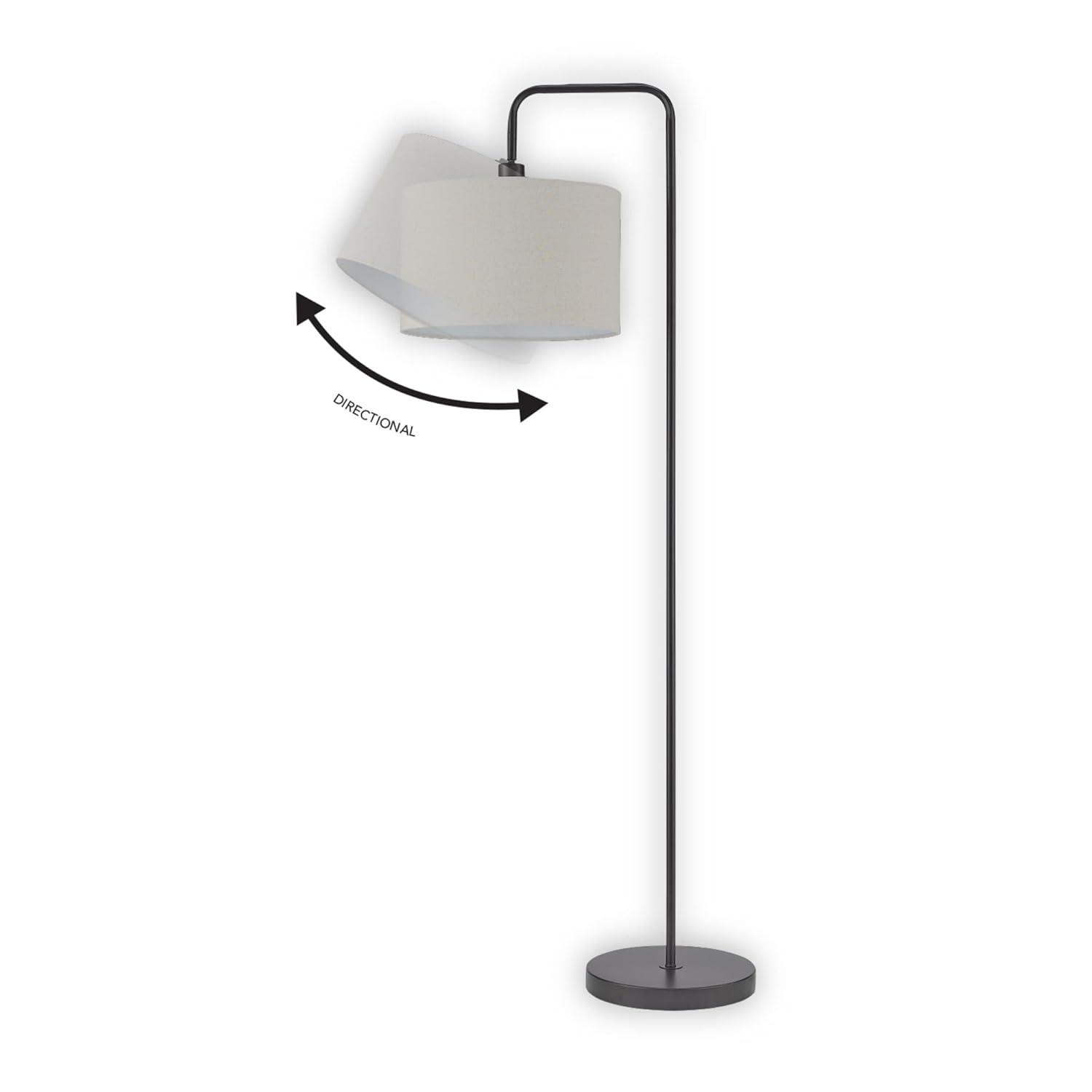 Globe Electric Barden 58" Dark Bronze Floor Lamp with Beige Fabric Shade, 67395