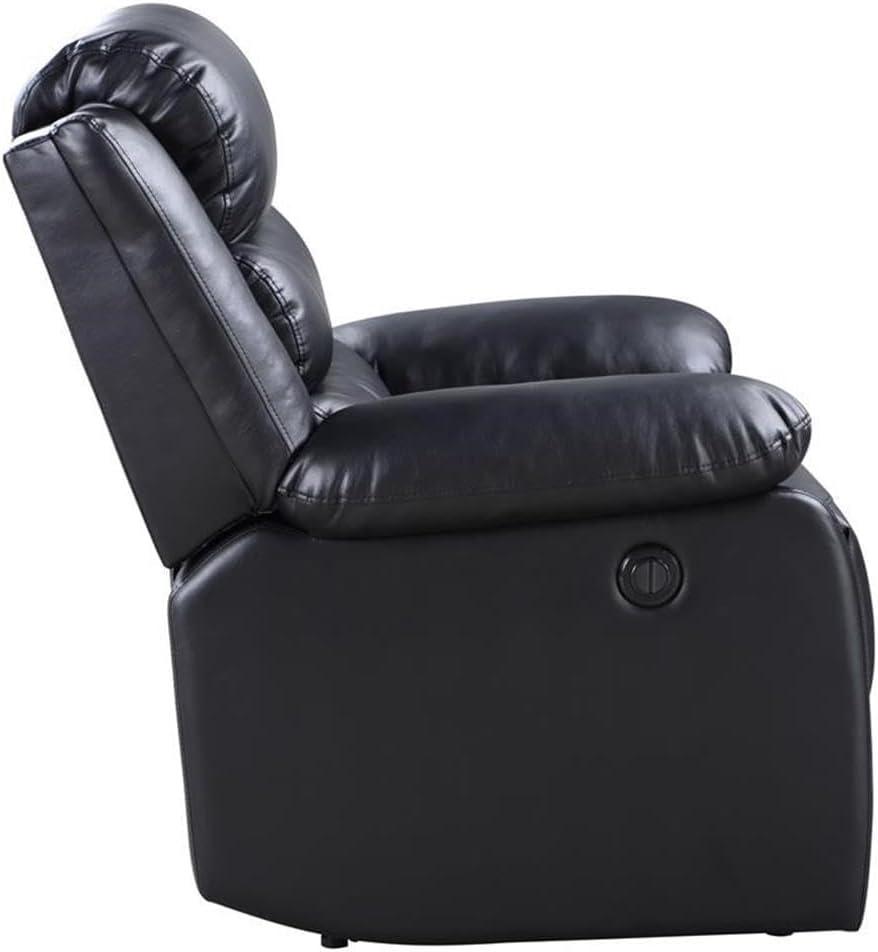 39" Eilbra PU Recliner Sofa Black- Acme Furniture