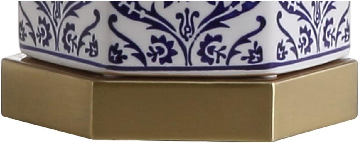 JONATHAN Y JYL3050A Diana 23.5" Ginger Jar Ceramic/Metal LED Table Lamp Classic Traditional Bedside Desk Nightstand Lamp for Bedroom Living Room Office College Bookcase LED Bulb Included, Blue/White