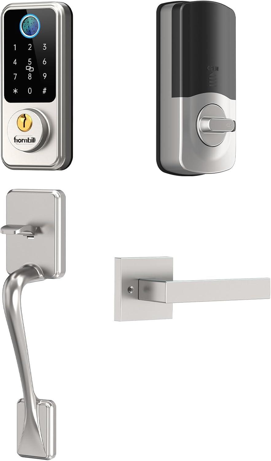 Silver Wi-Fi & Bluetooth Keyless Entry Smart Lock with Gateway