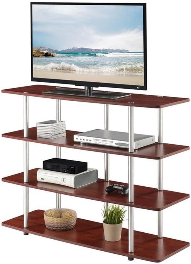 Convenience Concepts Designs2Go XL Highboy 4 Tier TV Stand, Cherry