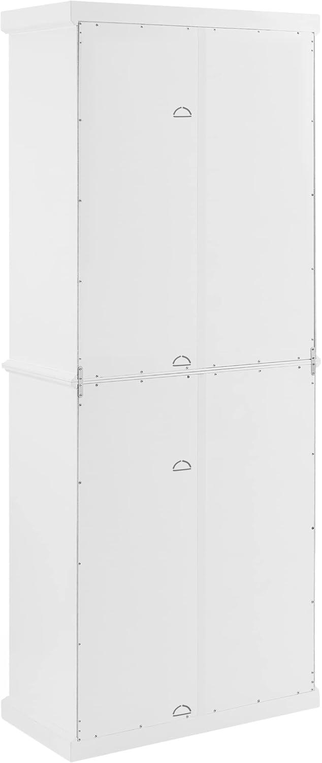 Cecily Tall Storage Pantry White/Matte Black - Crosley: French Country Style, 2 Adjustable Shelves