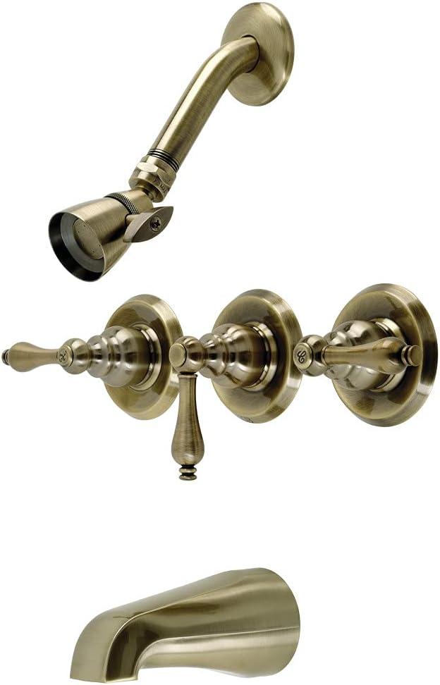 Kingston Brass Victorian Triple-Handle Tub and Shower Faucet