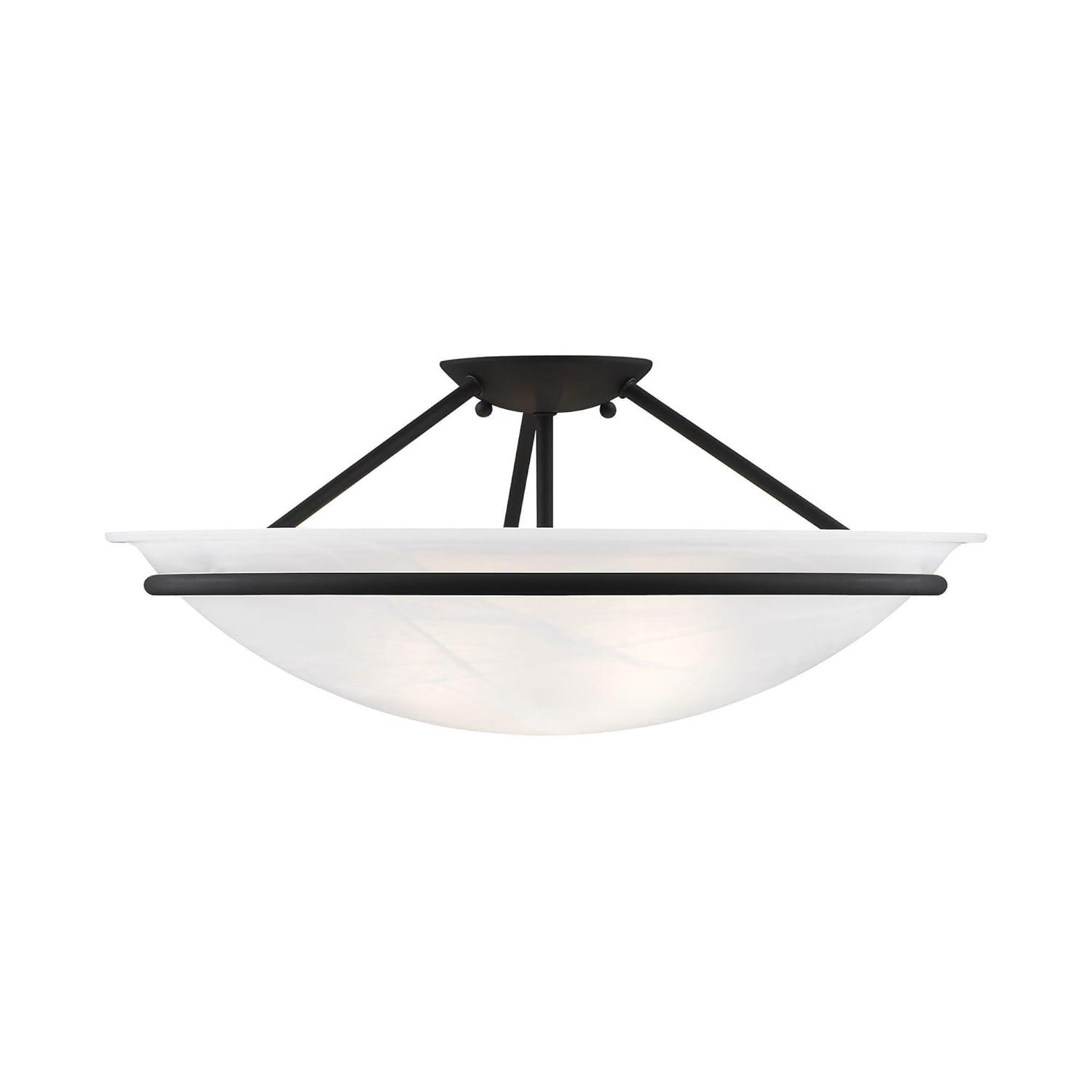 Livex Lighting Newburgh 3 - Light Semi-Flush Mount in  Black