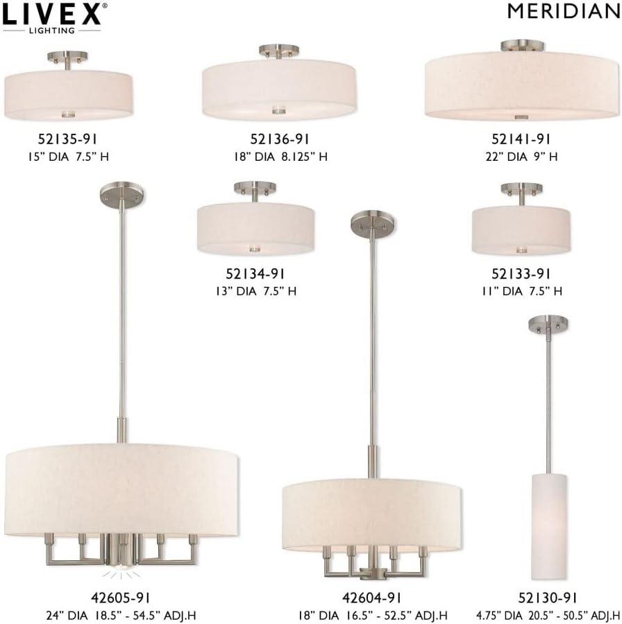 Livex Lighting Meridian 5 - Light Semi-Flush Mount in  English Bronze