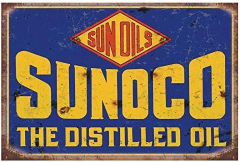 12 Pieces Reproduced Vintage Gas Oil Car Tin Signs, Home Bar Man Cave Garage Decor (wm Penn)