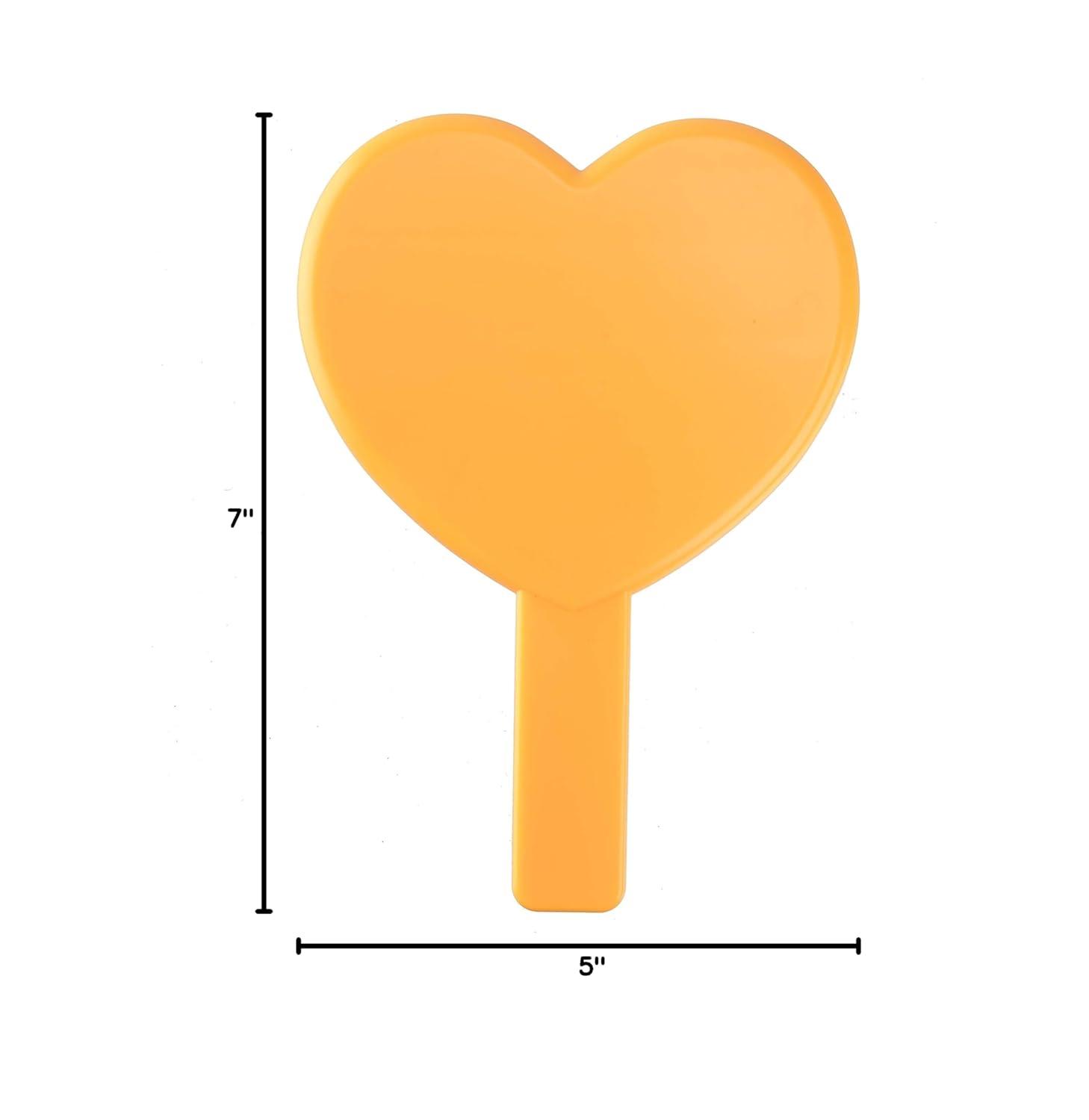 Heldig Heart-Shaped Travel Handheld Mirror, Cosmetic Hand Mirror with Handle