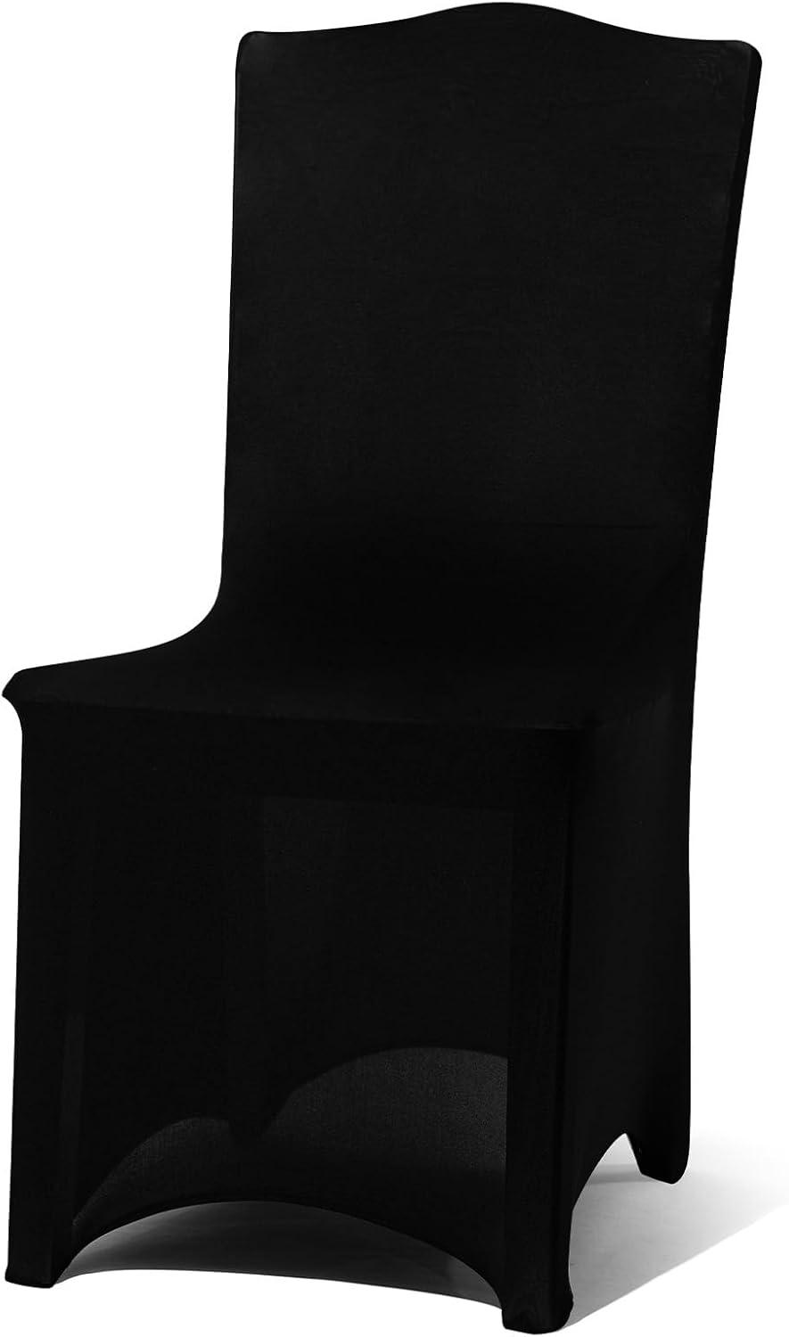 VEVOR Black Stretch Spandex Chair Covers, Set of 50 - Universal Fitted Slipcovers for Folding Chairs - Removable and Washable - Ideal for Weddings, Banquets, Parties, and Celebrations