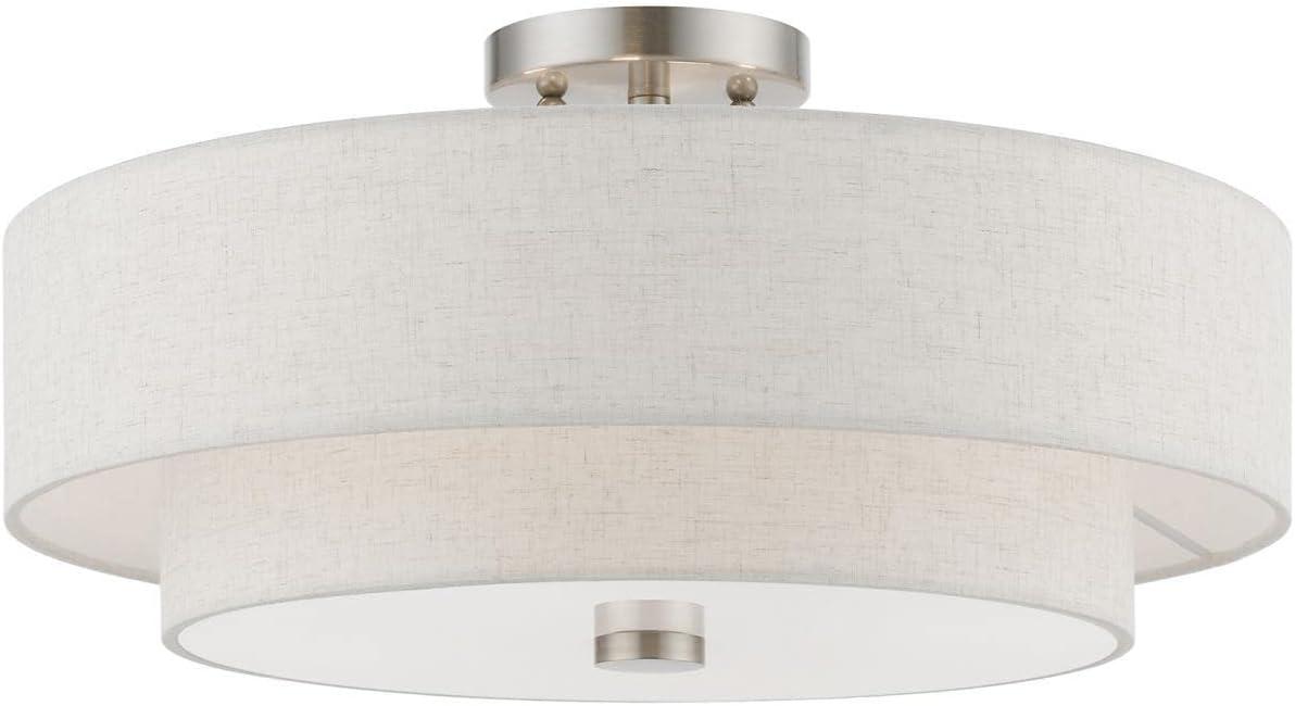 Livex Lighting Claremont 4 - Light Semi-Flush Mount in  Brushed Nickel