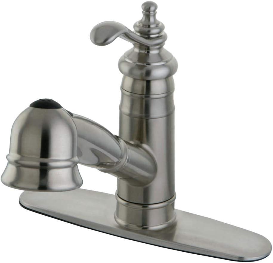 Kingston Brass Templeton Single-Handle 1-or-3 Hole Deck Mount Pull-Out Sprayer Kitchen Faucet