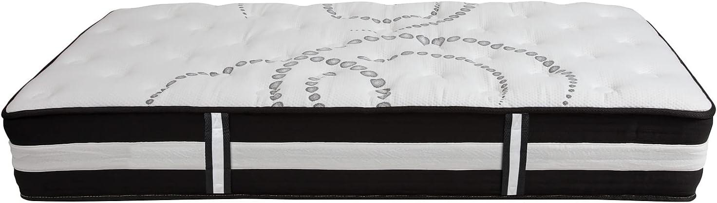 Flash Furniture Capri Comfortable Sleep 12 Inch CertiPUR-US Certified Hybrid Pocket Spring Mattress, Mattress in a Box