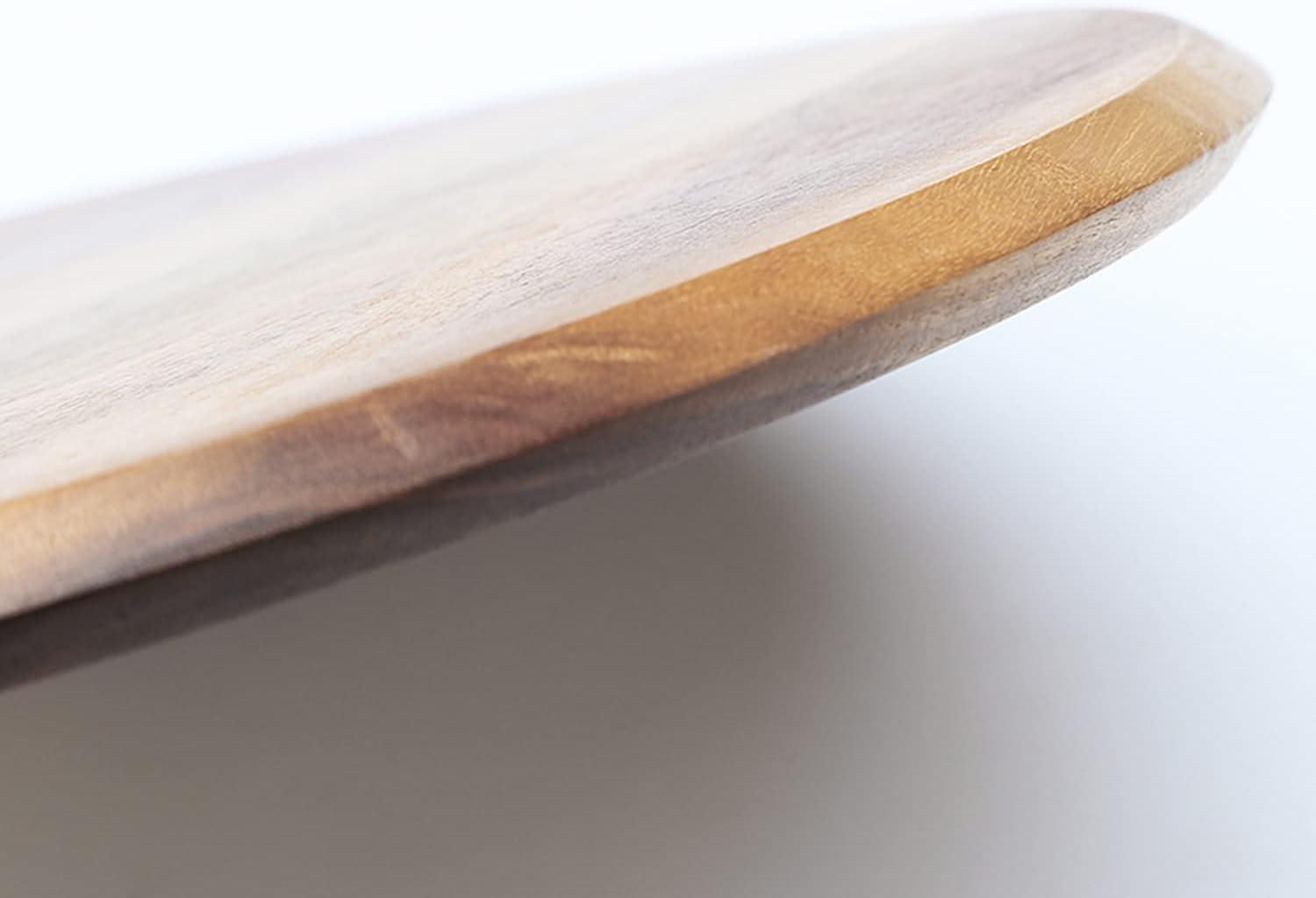 Acacia Wood Pizza Peel,12” Cutting Board, Cheese Paddle Board, Bread and Crackers Platter for Serving and Minor Food Prepare with Handle - 16 x 12 x 0.5 Inch