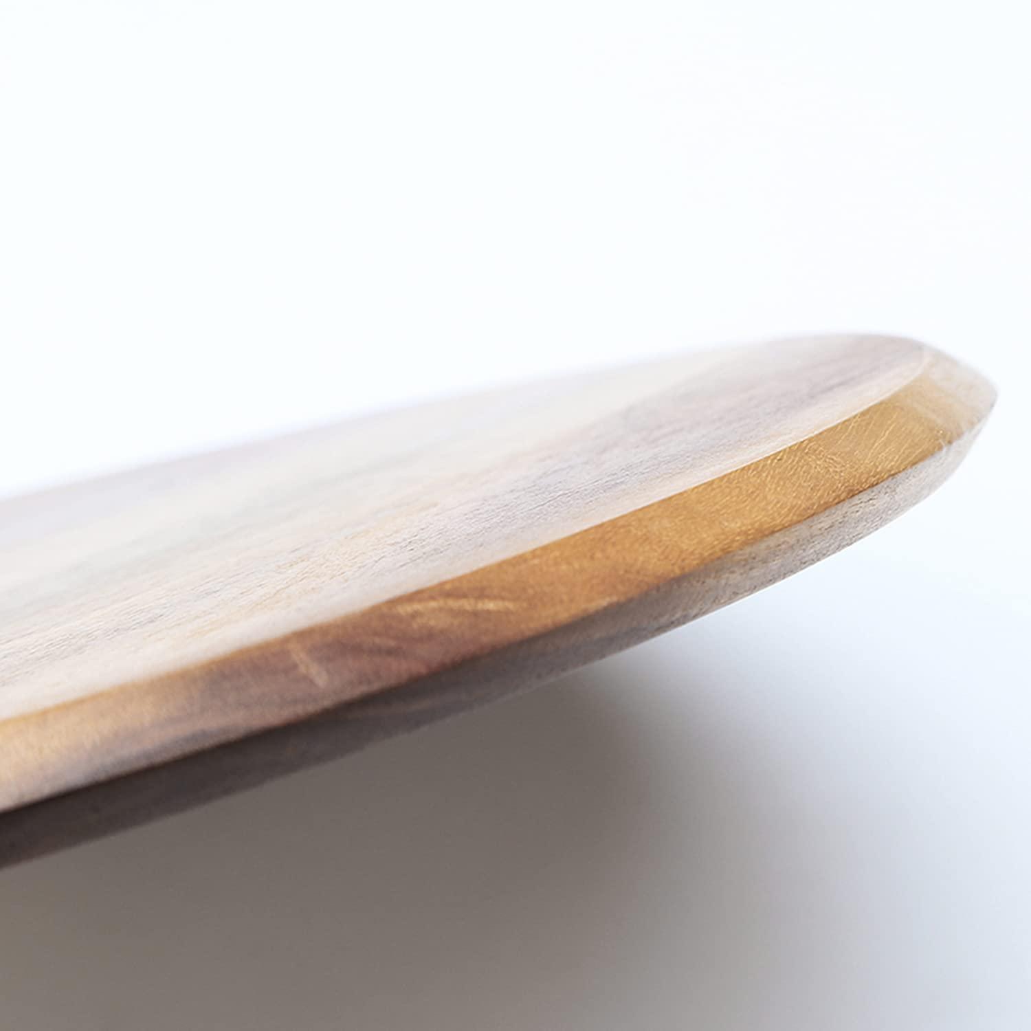 Acacia Wood Pizza Peel,12” Cutting Board, Cheese Paddle Board, Bread and Crackers Platter for Serving and Minor Food Prepare with Handle - 16 x 12 x 0.5 Inch