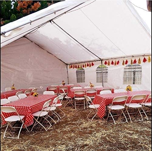 Picnic Table Cover - 12 Pack Premium Rectangle Plastic Tablecloth - Red & White Checkered BBQ Plastic Table Cover - Gingham Checkerboard Disposable Plastic Tablecloth 54" x 108" Rectangle