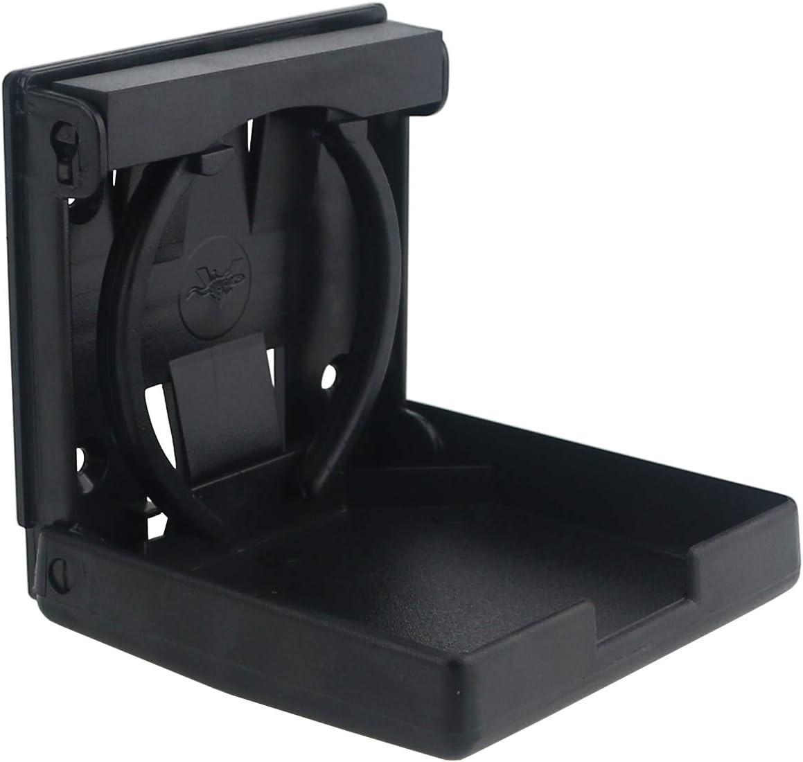 2PCS Adjustable Folding Drink Holder/Adjustable Cup Holder for Marine/Boat/Caravan/Car/Trucks/RVs/Vans (Black)