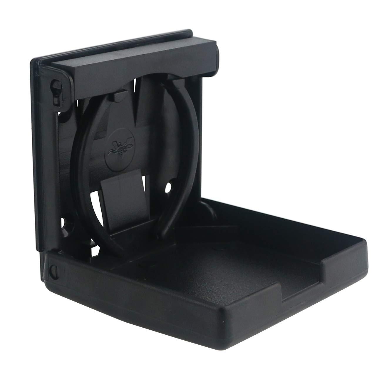 2PCS Adjustable Folding Drink Holder/Adjustable Cup Holder for Marine/Boat/Caravan/Car/Trucks/RVs/Vans (Black)