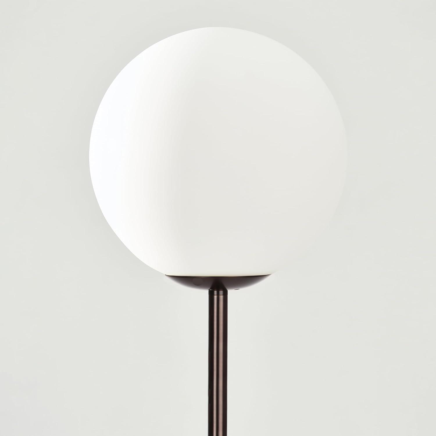 Luna 65 in. Modern LED Energy Efficient Floor Lamp with Frosted Glass Globe Shade
