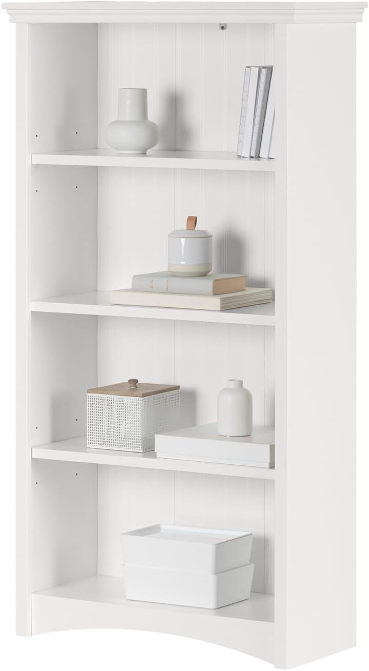 57.75" Gascony 4 Shelf Bookcase White - South Shore: Laminated, Adjustable, Anti-Tip
