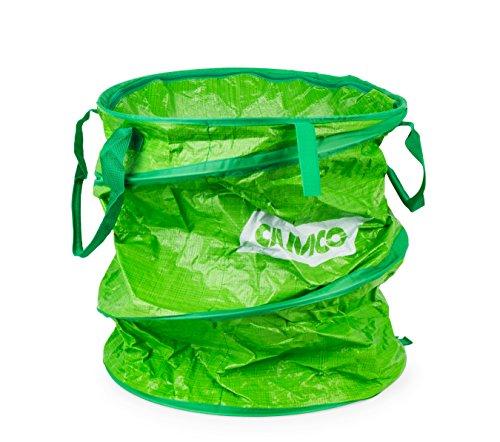 Camco 42983 Pop-Up Recycle Container with Zip-to-Close Lid - 18" x 24", Green