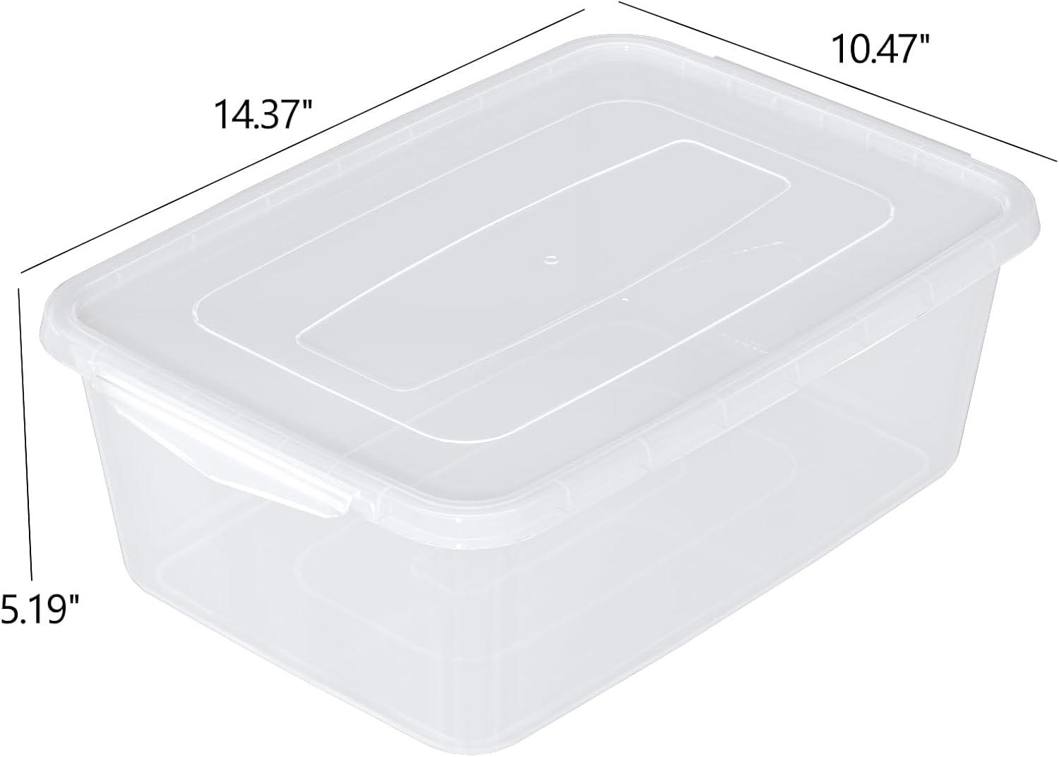 4-Pack 14 L Clear Dough Proofing Box, Food Pizza Storage Container