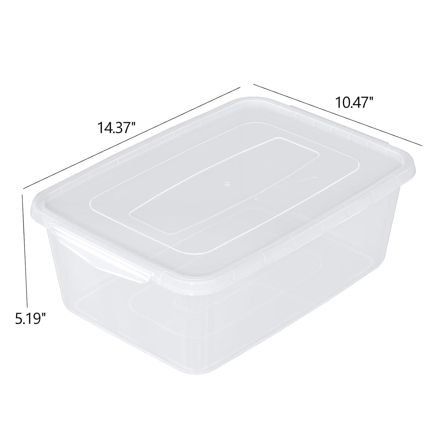 4-Pack 14 L Clear Dough Proofing Box, Food Pizza Storage Container