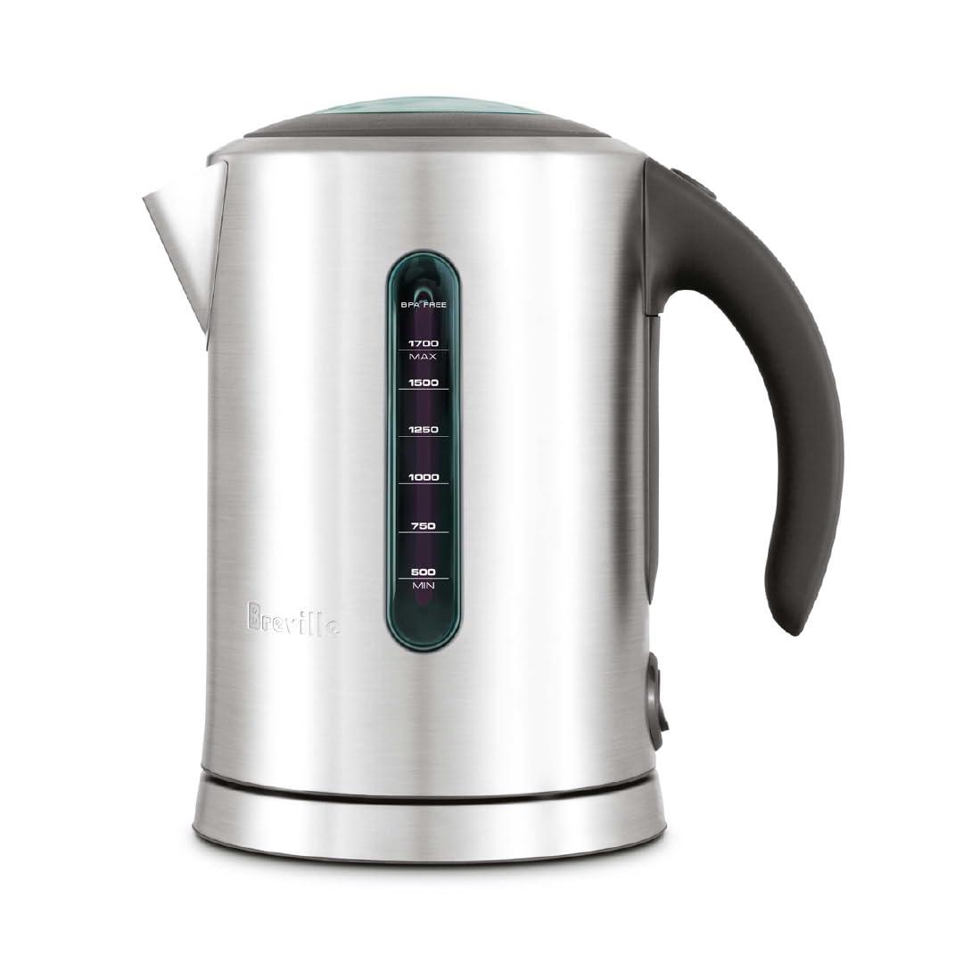 Breville 57oz Soft Top Pure Kettle Brushed Stainless Steel: Electric Water Boiler, BPA-Free, Automatic Shut-Off, 1.7L Capacity