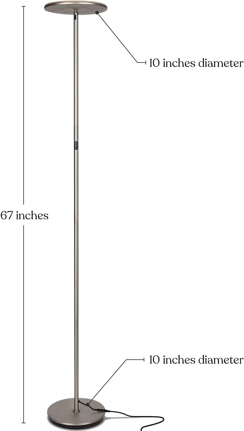 Brightech Sky Flux Industrial 63" Dimmable LED Floor Lamp with Adjustable Head