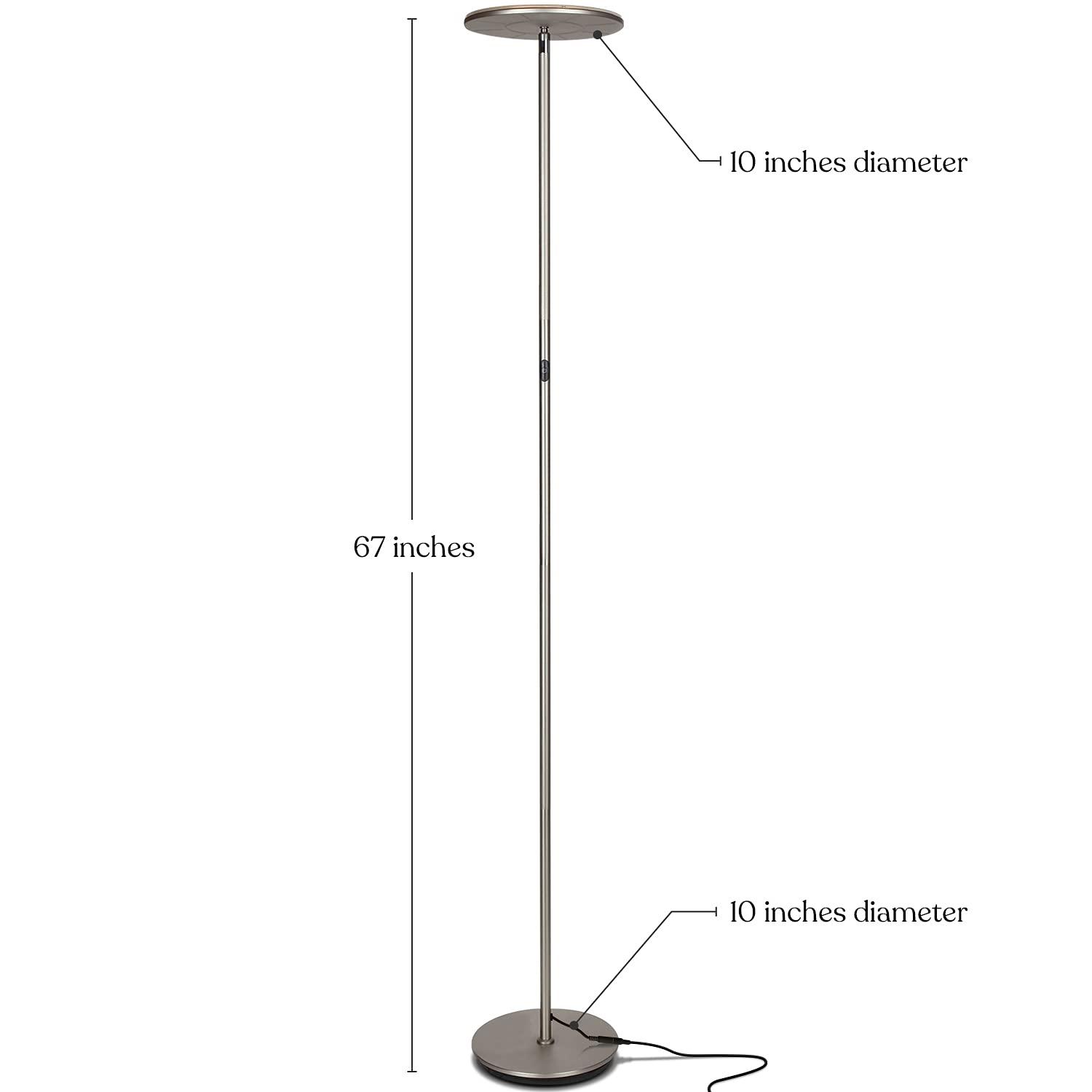 Brightech Sky Flux Industrial 63" Dimmable LED Floor Lamp with Adjustable Head