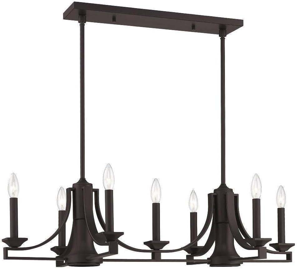 Modern Transitional Bronze Steel 9-Light Indoor Chandelier