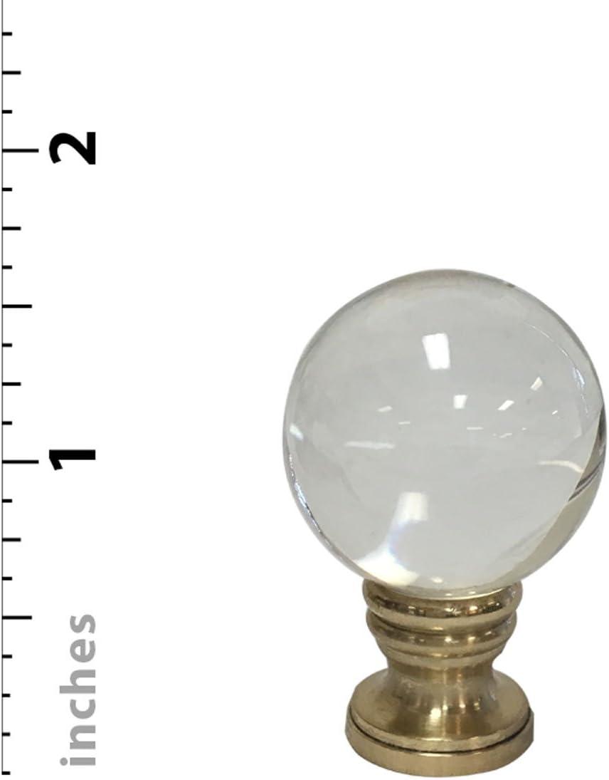 Royal Designs CCF-2016M-PB-2 Medium Clear Ball K9 Crystal Finial For Lamp Shade With Polished Brass Base, Set of 2