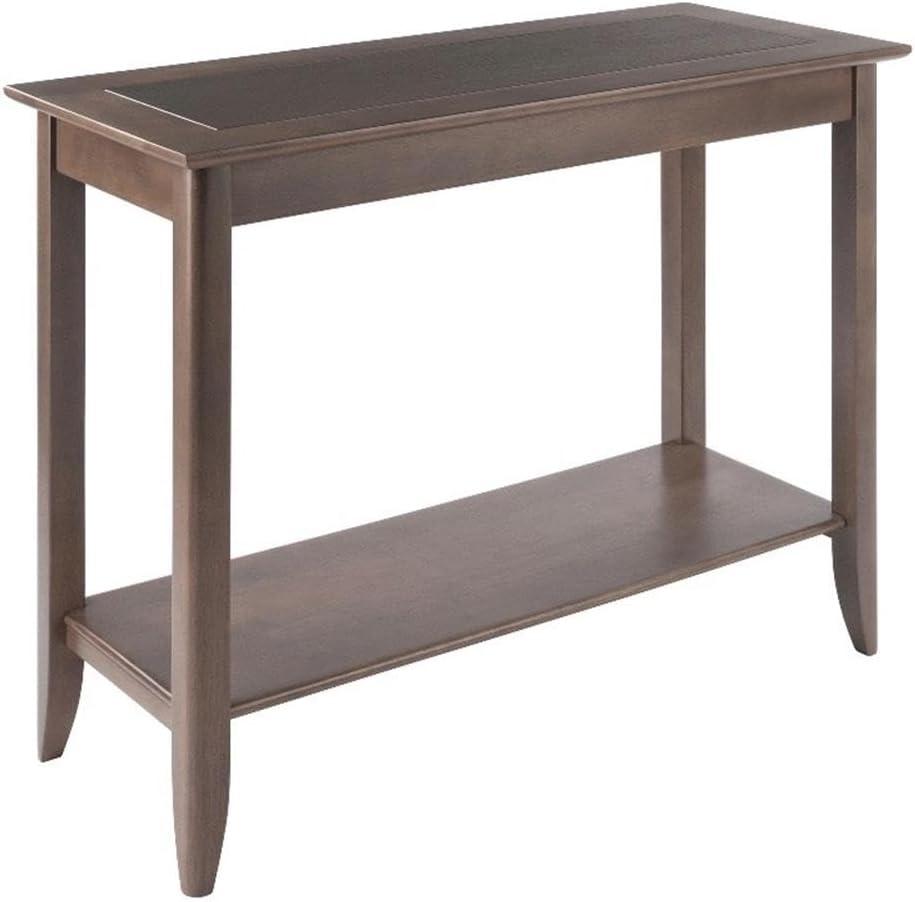 Santino Console Hall Table Oyster Gray - Winsome: Entryway Furniture with Shelf, Wood Veneer Sofa Table