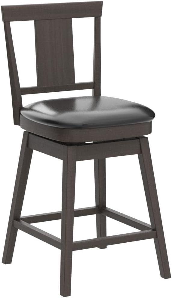 Set of 3 Swivel Bar Stool 24 inch Upholstered Seat Bar Chair Counter Kitchen Pub