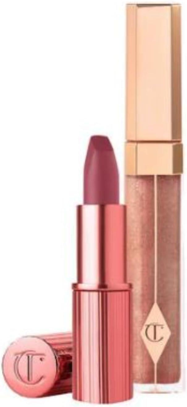 CHARLOTTE TILBURY 90s Pink Rose Gloss and Rose Lipstick Duo - 90s Pink K.I.S.S.I.N.G Lipstick and Ibiza Nights Lip Lustre