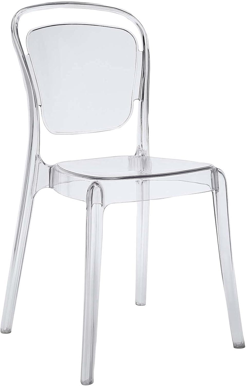 Entreat Minimalist Clear Polycarbonate Dining Side Chair