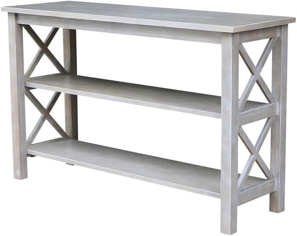 Hampton Console Table Washed Gray/Taupe - International Concepts: Solid Wood, Entryway, Foyer, Sofa Table