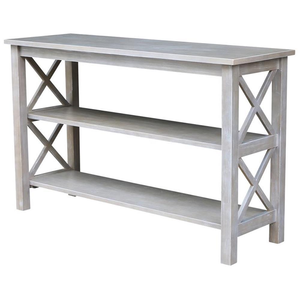 Hampton Console Table Washed Gray/Taupe - International Concepts: Solid Wood, Entryway, Foyer, Sofa Table