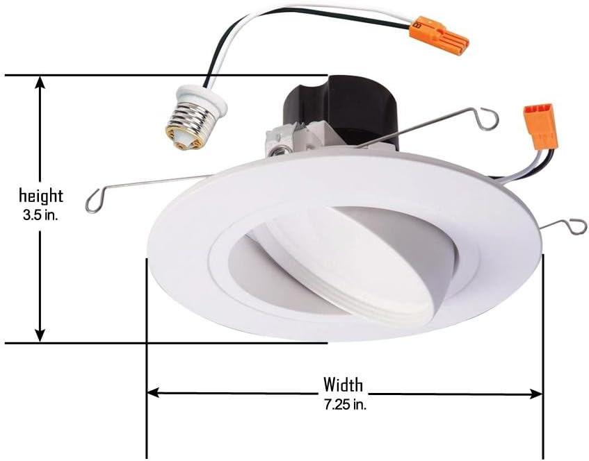 Cooper Lighting RA5606930WHR 0.83 in. LED Retrofit Trim & Gimbal - White - 5/6 in.