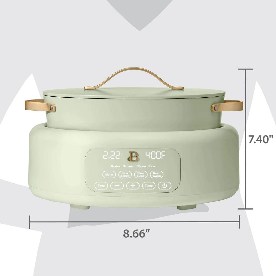 Beautiful 10 in 1, 6 Qt Electric Multi-Cooker, Sage Green by Drew Barrymore