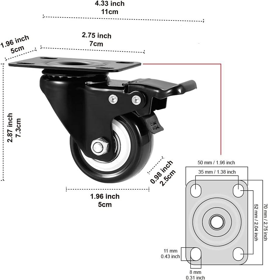 Swivel Plate Casters (Set of 4)