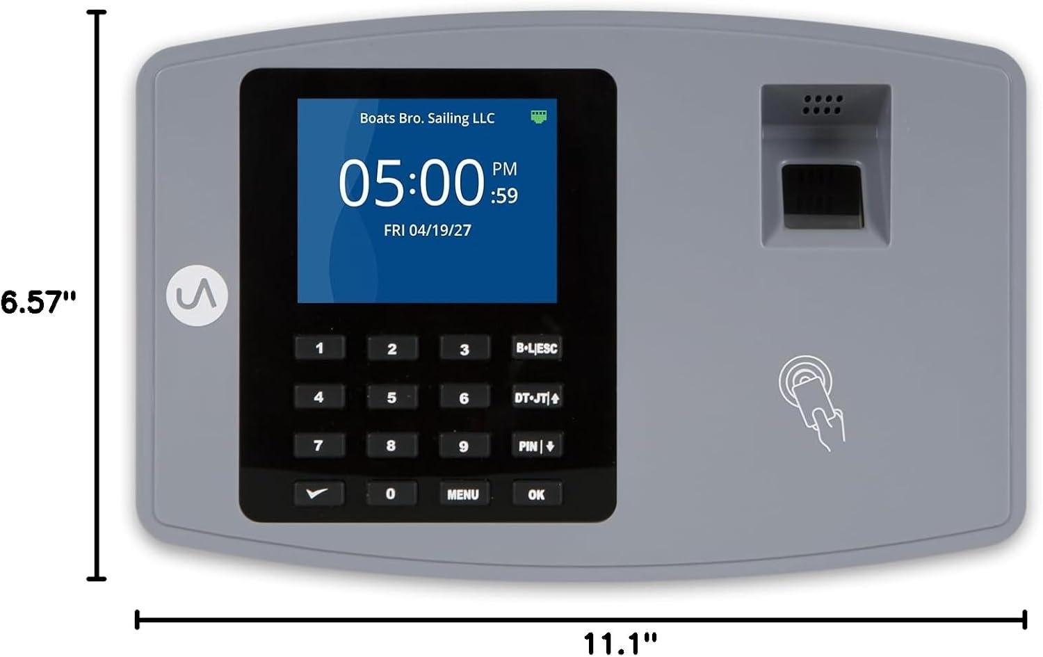 uAttend BN6000 Biometric Time Clock System for Small Business with Cloud-Based Employee Timecards